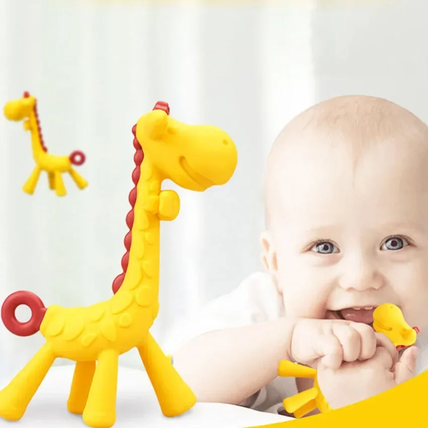 Baby Silicone Teething Toy – Giraffe Shape BPA-Free Training Toothbrush