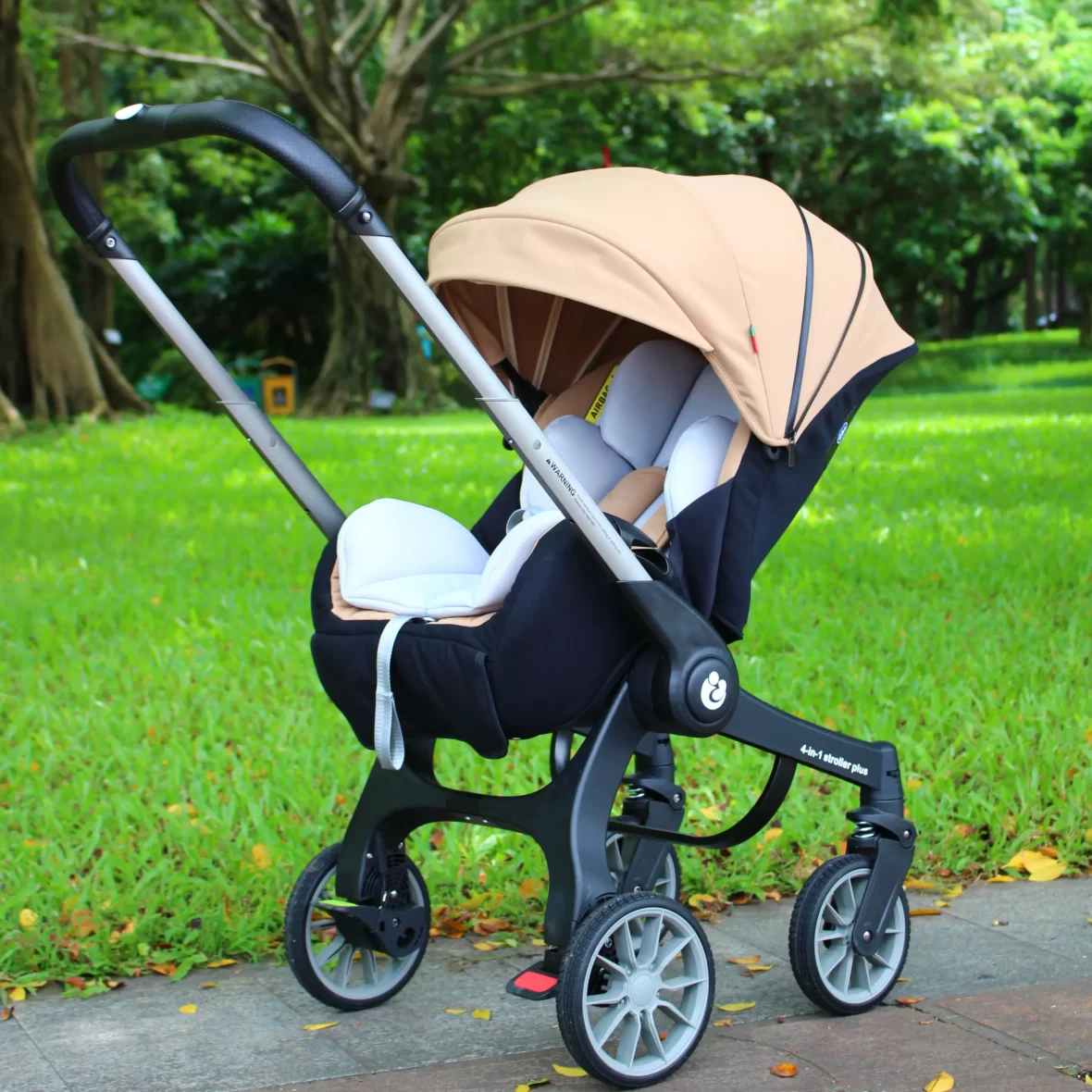 4-in-1 Multifunctional Foldable Baby Stroller with Basket Seat & Carrier